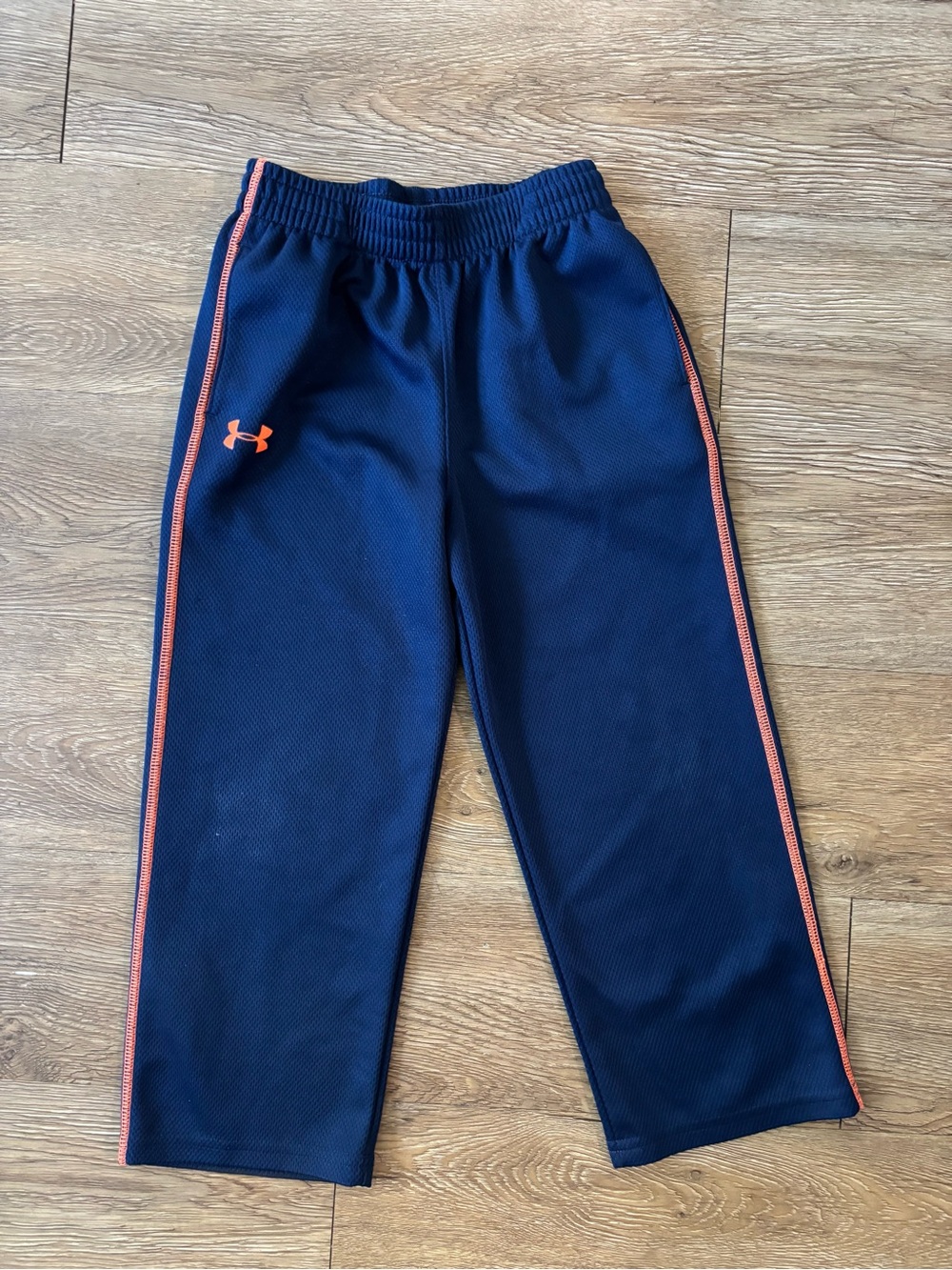 Under Armour Navy Sweatpants with Orange Trim for Kids size 5